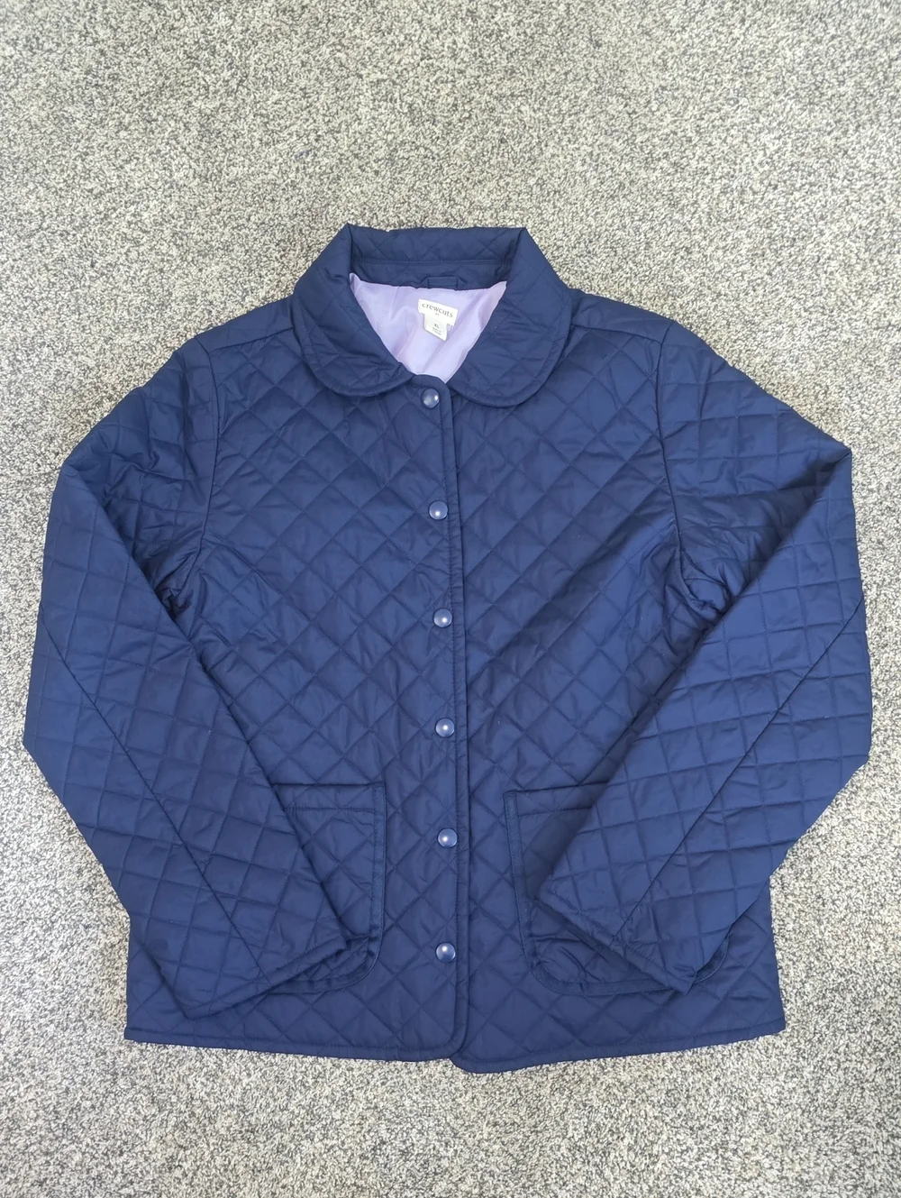 J. Crew Factory Girls Navy Blue Quilted Barn Jacket Coat Size XL